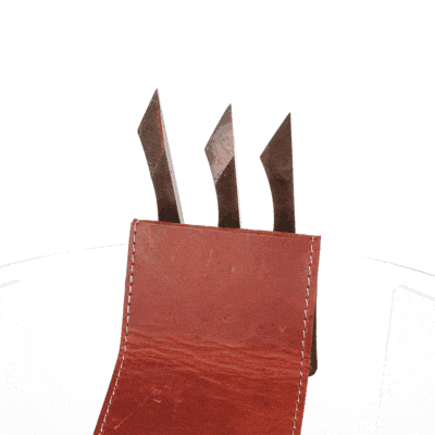 KIKU Kiridashi Knife Set With Premium Leather Sheath - Handmade