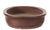 Tokoname Yamaaki Dark Brown Unglazed Oval Bonsai Pot- 12" x 8.25" x 2.25"