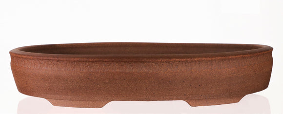 Eagleville Bonsai Tan Textured Unglazed Oval Bonsai Pot - 18.75