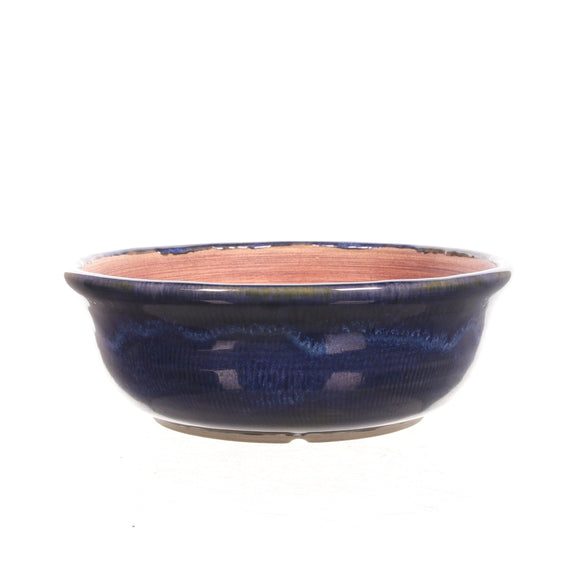 Steve Gossert Blue Round Bonsai Pot -5.75