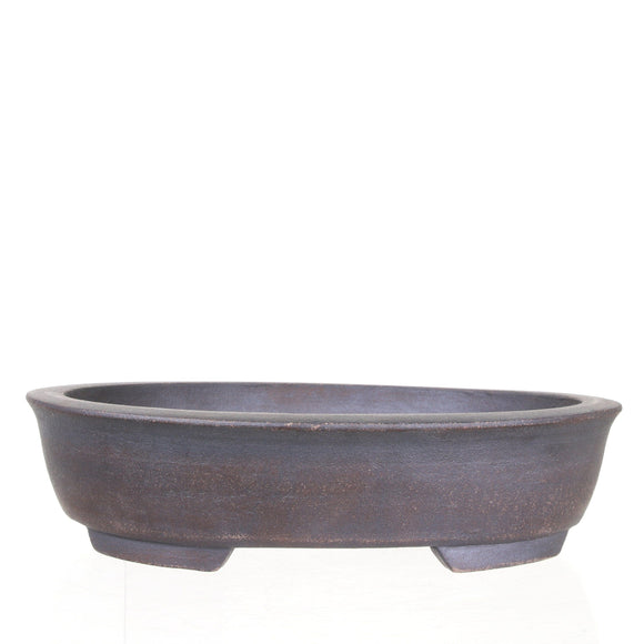 Sam Miller Glazed Dark Brown Oval Bonsai Pot - 12.5 