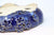 Roy Minarai Glazed Dark Blue Mokko Bonsai Pot With Flowers - 7.75" x 6.5"